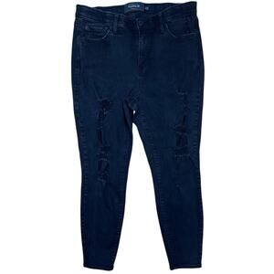Torrid Premium Sky High Skinny Jeans – Size 14S – Distressed Dark Wash – Women’s